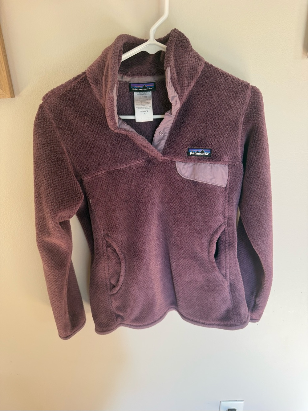 Patagonia Kids Plum Fleece Pullover with Snap Collar